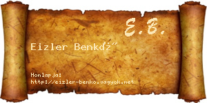Eizler Benkő névjegykártya